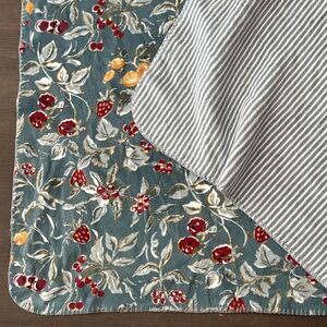 Laura Ashley Throw Blanket Berries Cherries Reversible Stripe Cottage 68x48